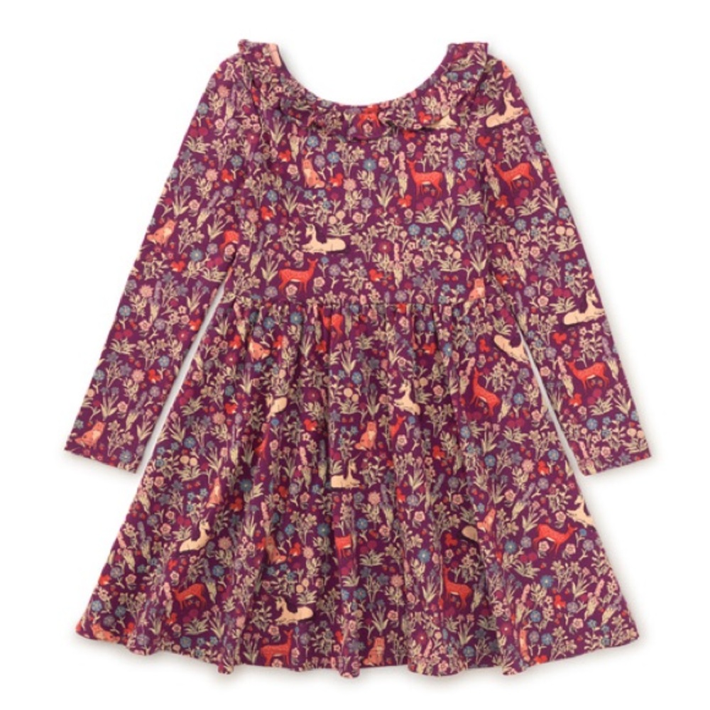 Tea Collection Ruffle Collar Ballet Dress with Long Sleeves